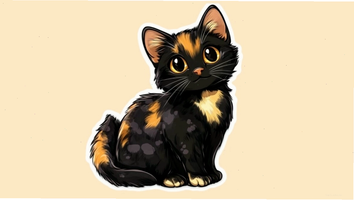 Mèo con chibi đang vẫy tay chào
