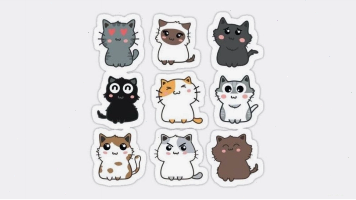 Mèo con chibi với đôi tai to và vẻ mặt ngơ ngác