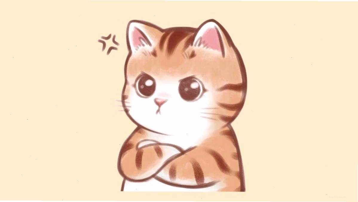 Mèo cute chibi đang chơi đùa vui vẻ với cuộn len