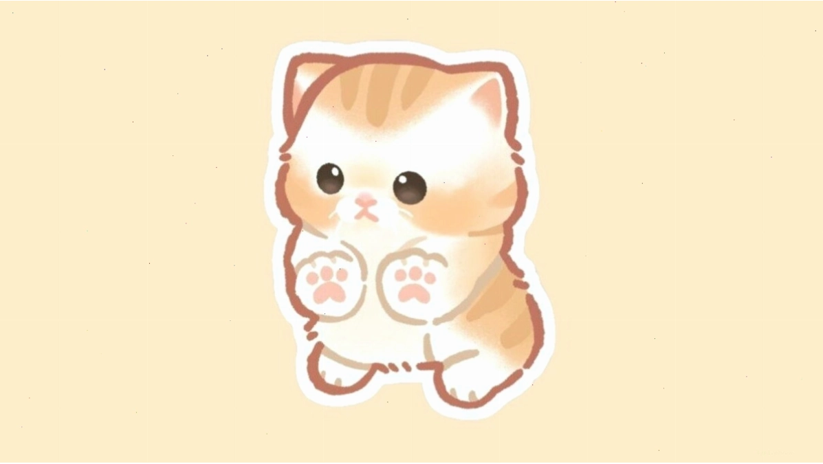 Mèo cute chibi đang lim dim mắt, chuẩn bị đi ngủ