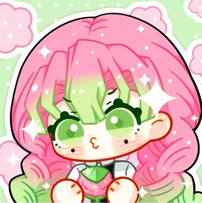 Mitsuri chibi dễ thương với đôi mắt to tròn long lanh