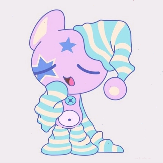 Nhân vật anime chibi buồn ngủ trong bộ đồ ngủ theo phong cách hoạt hình