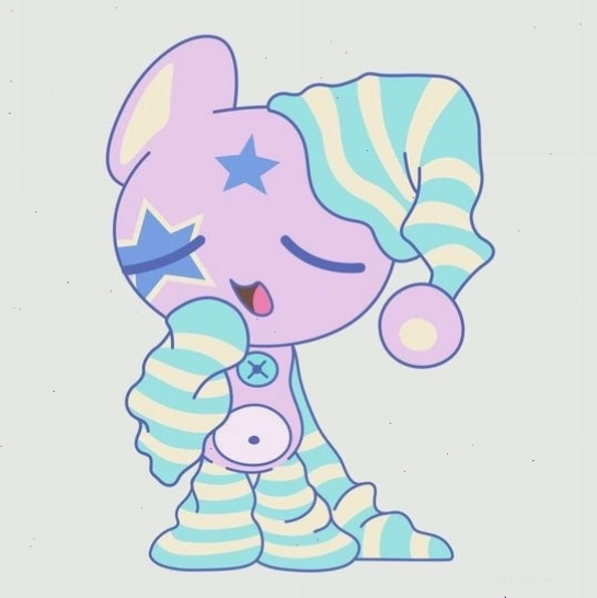 Nhân vật chibi buồn ngủ trong bộ đồ ngủ ngộ nghĩnh