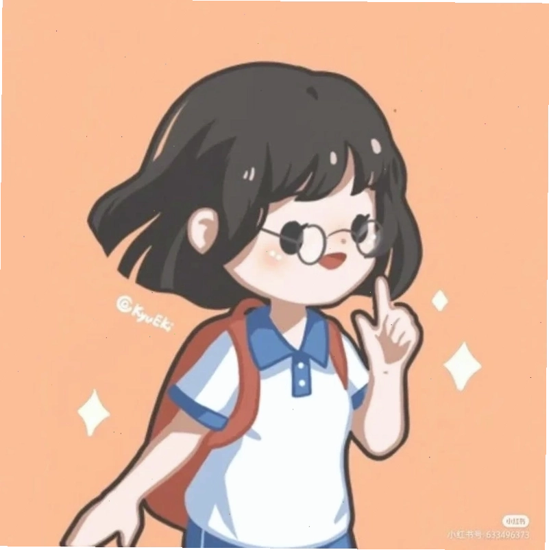 Nữ sinh chibi đeo tai nghe và mỉm cười