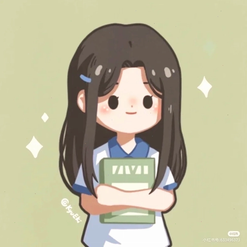 Nữ sinh chibi với mái tóc dài và cặp sách dễ thương