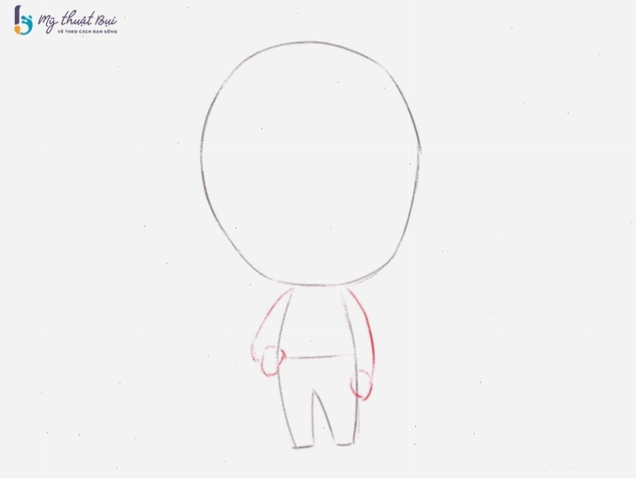 Phác thảo dáng người chibi nam với tỷ lệ cơ thể rút gọn