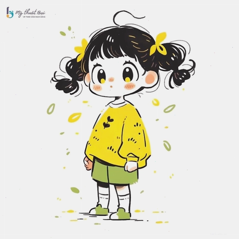 Phác thảo đầu và thân nhân vật chibi theo tỷ lệ chuẩn