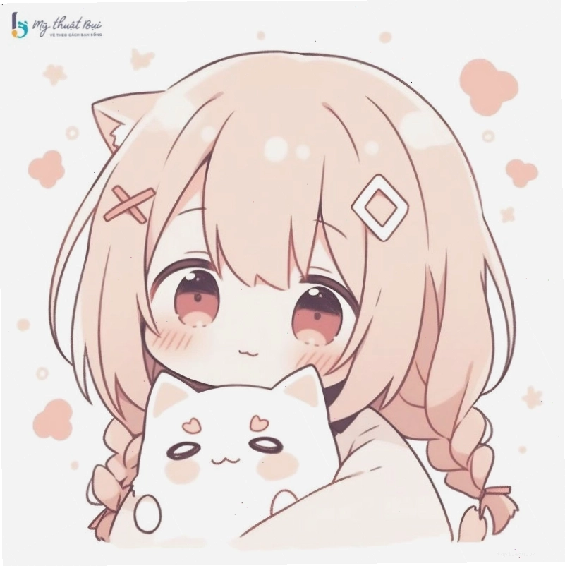 Phác thảo khuôn mặt chibi với đôi mắt to tròn và biểu cảm đáng yêu
