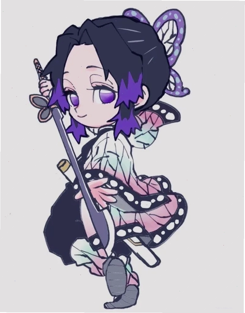 Shinobu chibi cute trong bối cảnh anime