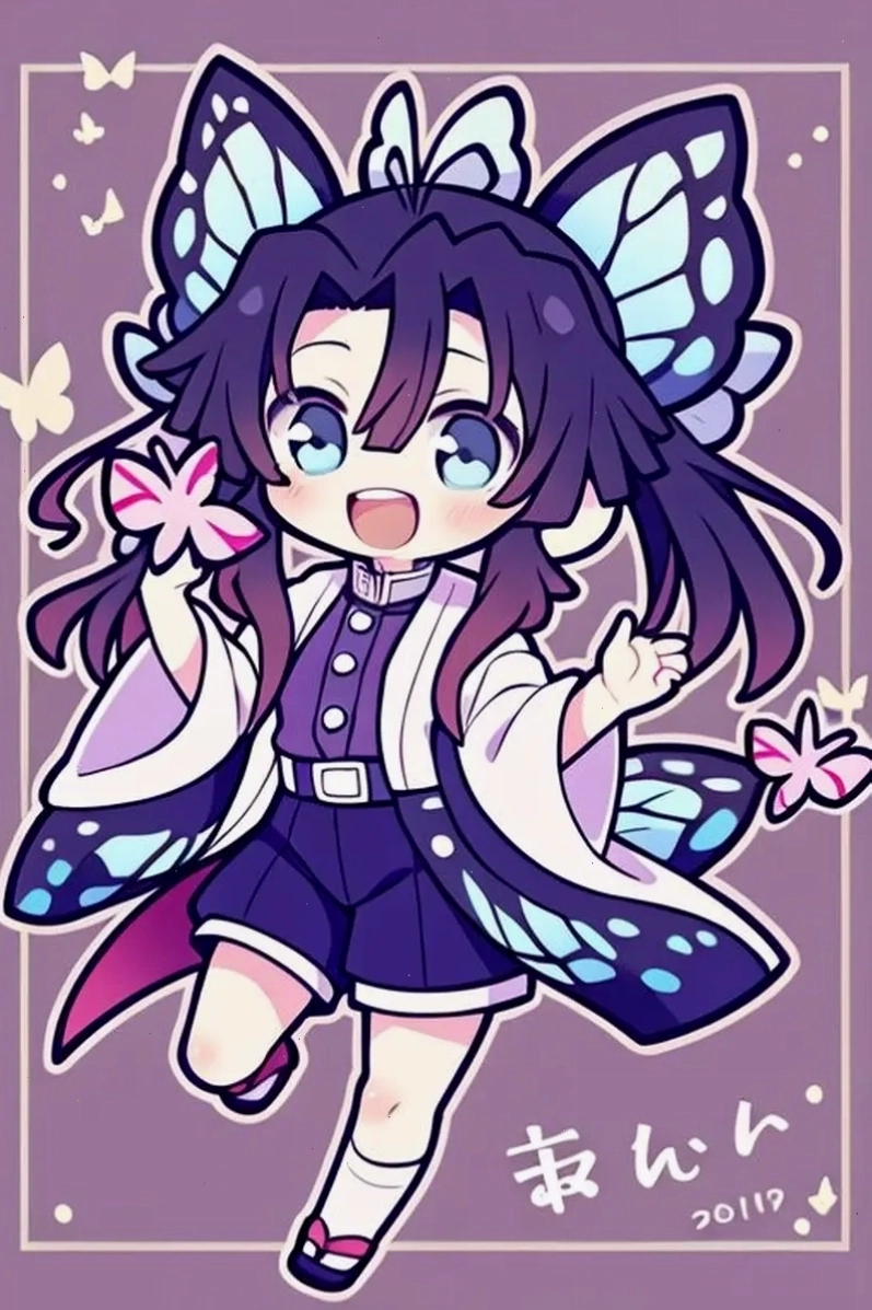 Shinobu chibi cute với bộ trang phục ấn tượng