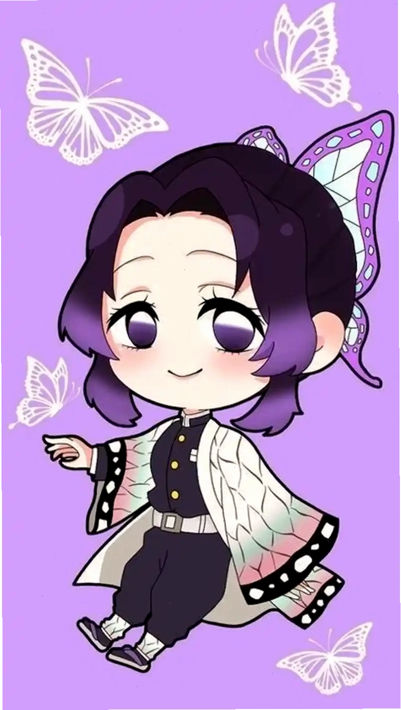 Shinobu chibi trong tư thế chiến đấu đầy năng lượng
