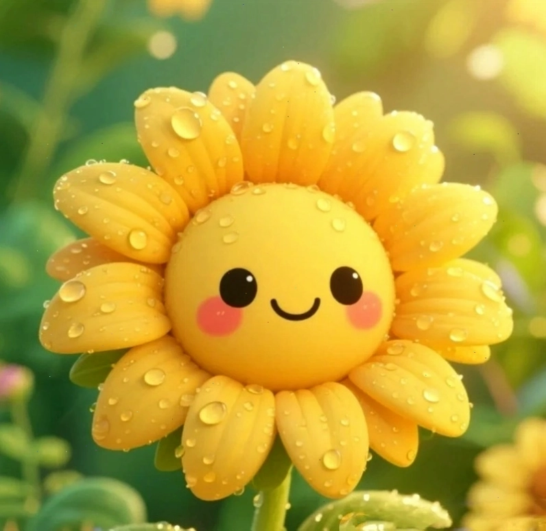 Tập hợp nhiều hình hoa hướng dương chibi khác nhau