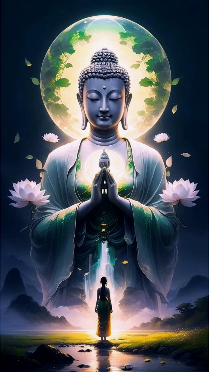 Thành tâm hướng Phật trong không gian yên tĩnh
