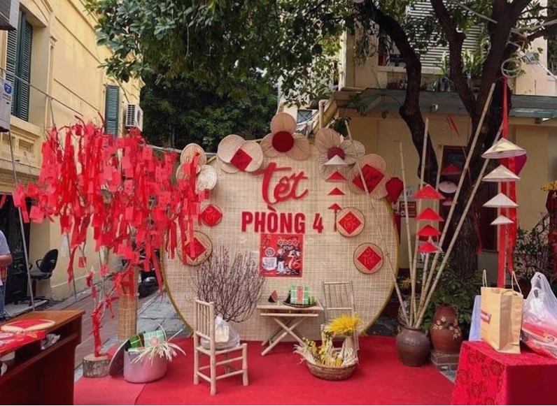 Tiểu cảnh Tết trang trí phường, khu phố