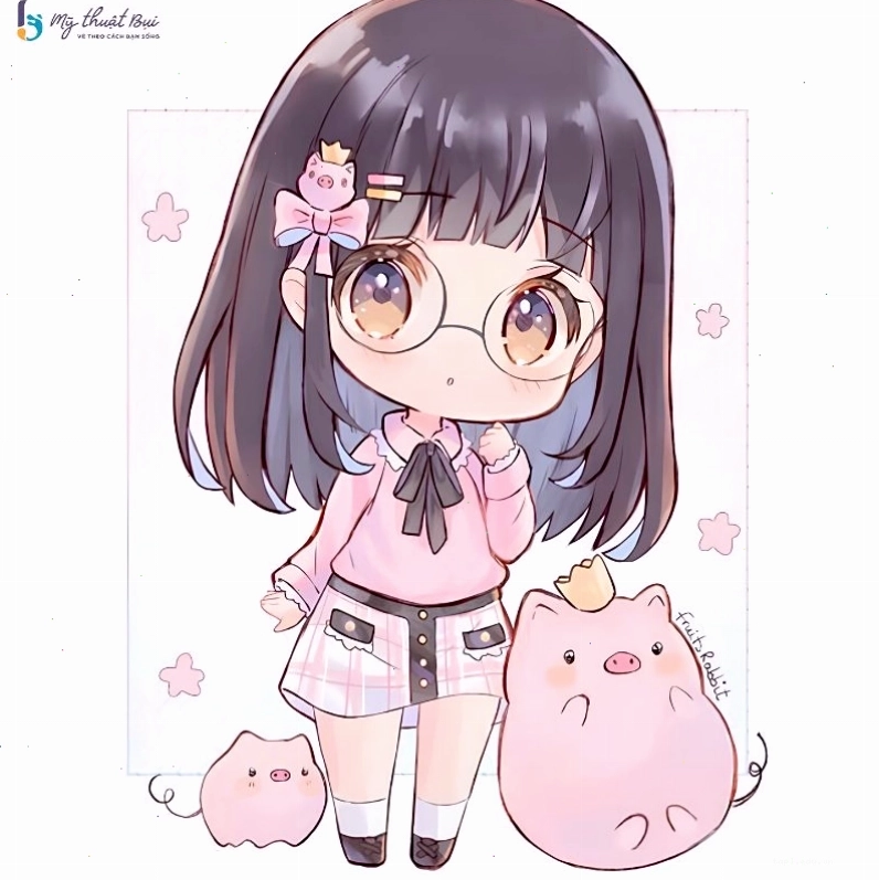 Tô màu hoàn chỉnh cho nhân vật chibi nữ