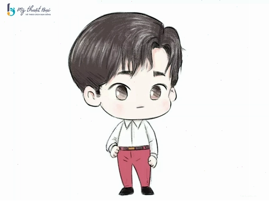 Tô màu hoàn thiện cho tranh vẽ chibi nam