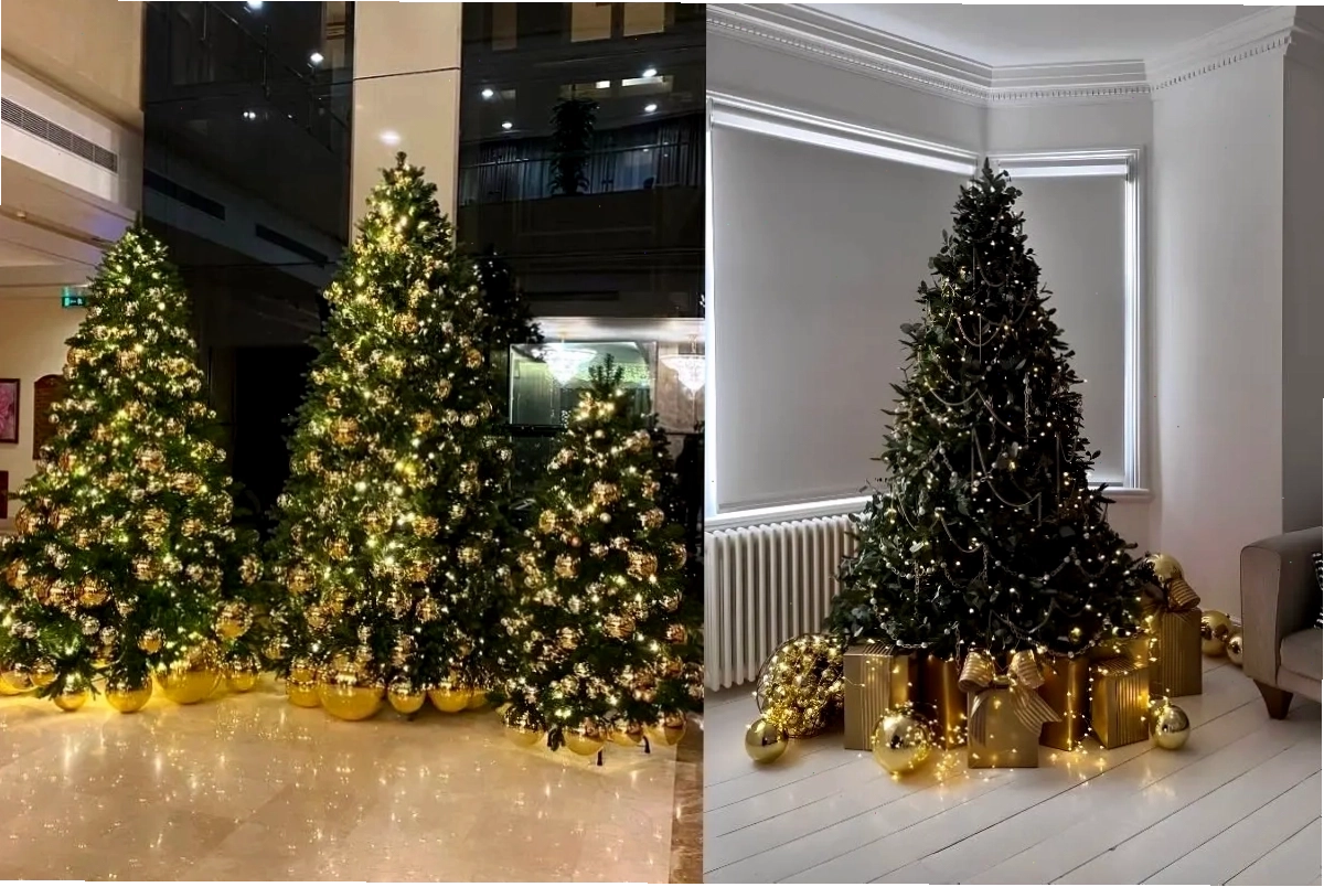 Trang trí cây thông Noel theo phong cách hiện đại với tông màu trắng và bạc