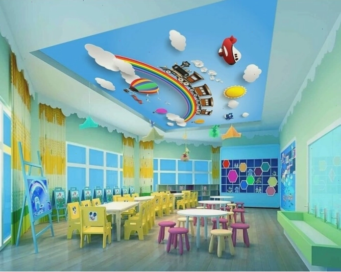 Trang trí tường lớp học mầm non bằng các hình ảnh sinh động và sản phẩm của trẻ