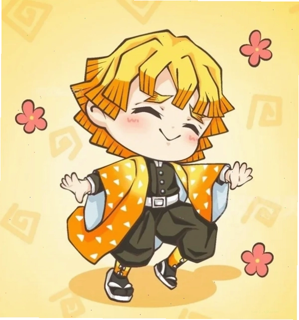 Zenitsu Chibi trong tư thế chiến đấu, thể hiện sức mạnh Hơi thở của Sét
