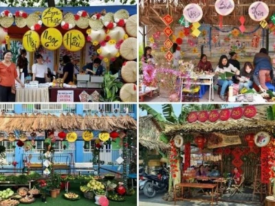 Trang trí Gian hàng Tết 2026: Ý tưởng Độc đáo và Đơn giản